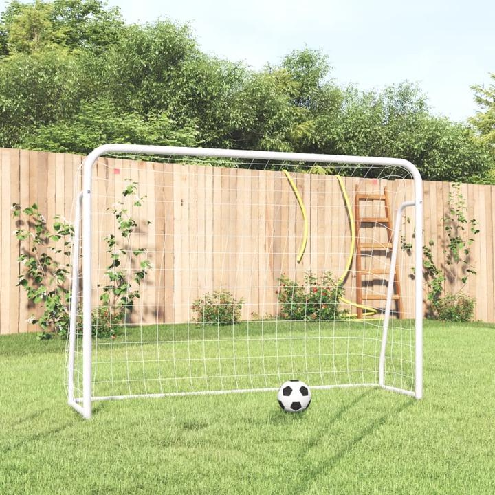 Produktbild VidaXL Fussballtor mit Netz Weiss 214x75x152 cm Stahl & Polyester