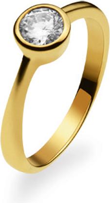Immagine prodotto Natsumi Schmuck Anello Solitario in oro giallo 18K/750 con zirconi 50 / 15,9 mm Ø (50, Oro 750/18 K)