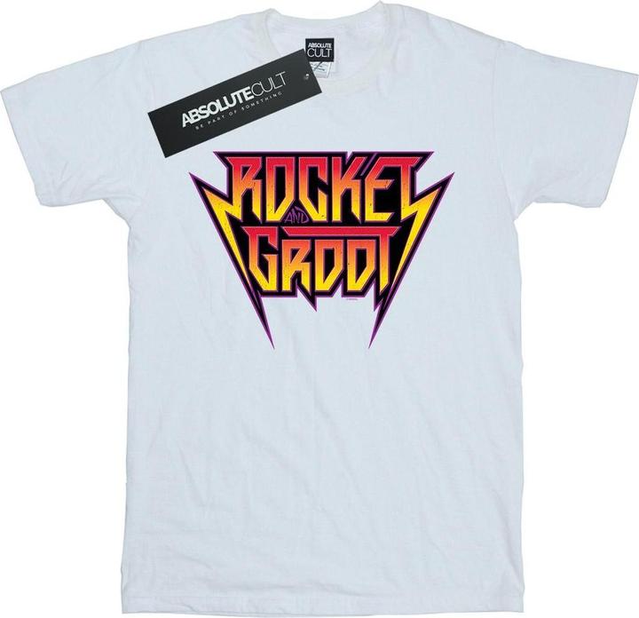 Guardians Of The Galaxy Vol. 2 Rocket And Groot Metal Logo TShirt (S)
