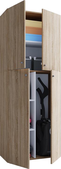 Produktbild VCM Holz Besen Putzschrank Lona mit Drehtüren (70 x 37 cm)