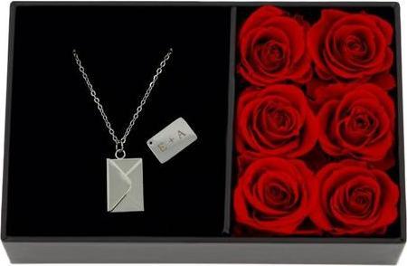 Produktbild TOP Personalisierbare Halskette Briefumschlag silber in Rosenbox