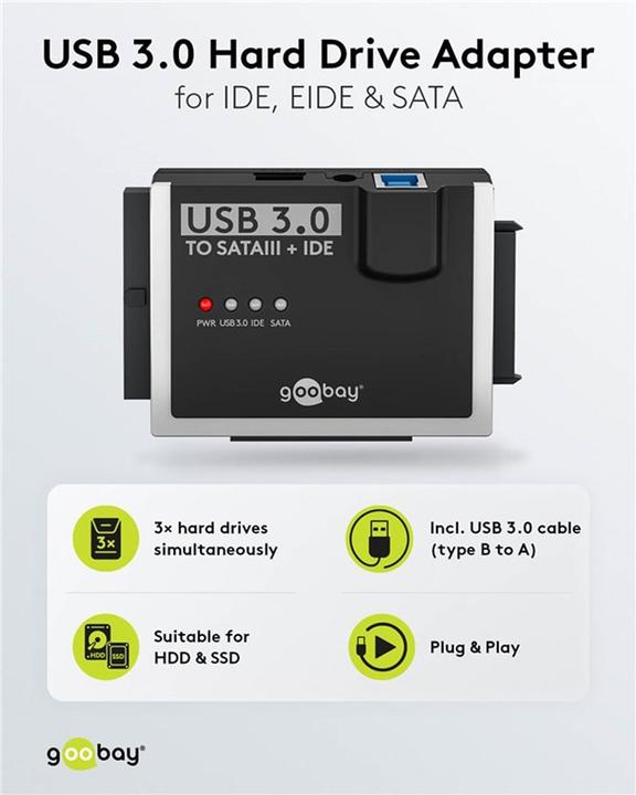 Produktbild Goobay USB 3.0 Festplattenadapter für IDE und SATA (2.5", 3.5")
