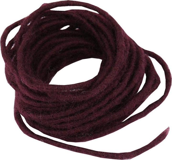 Produktbild trendmarkt24 Filzband Wollschnur 5m lang weinrot Filzschnur 5 mm dünn Blumenband Deko-Band 5mm