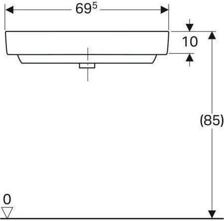 Immagine prodotto Geberit Lavabo ad angolo RENOVA COMPACT lavabo laterale 50cm m HL con troppopieno bianco (500 mm, 500 mm)