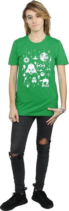 Actual product image Star Wars Womens/Ladies Christmas Decorations Cotton Boyfriend T-Shirt (L)