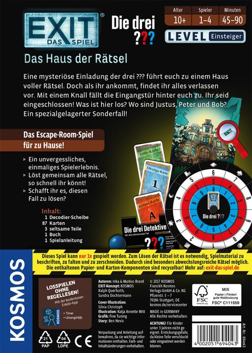 Produktbild Kosmos Exit - Das Haus der Rätsel (Deutsch)