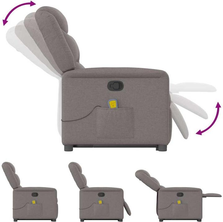 Produktbild VidaXL Massagesessel mit Aufstehhilfe Taupe Stoff