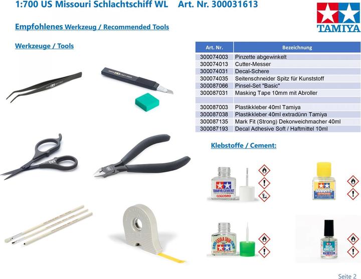Image du produit Tamiya 1:700 US Missouri cuirassé WL