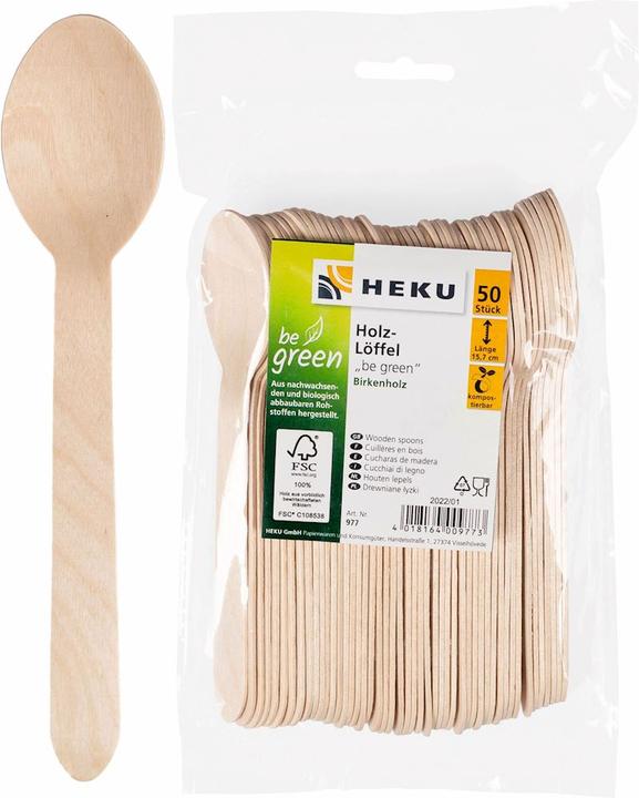 Actual product image Widmann Disposable wooden spoon, 50 pcs. be green (50 x)