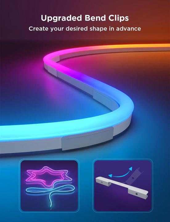 Actual product image Govee Neon Rope Light 2 Clips - 5 pcs - Black