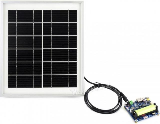 Image du produit WaveShare Panneau solaire, 6V / 5W, avec prise creuse 3,5x1,35mm