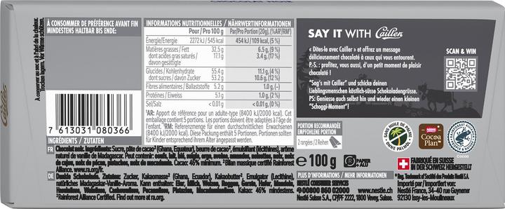 Produktbild Cailler Crémant Tafelschokolade Dunkel (100 g)