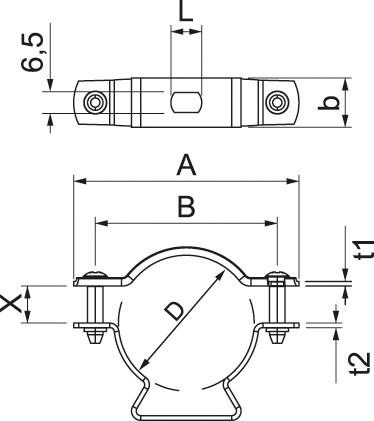 Image du produit OBO Bettermann ASL 733 10 G Collier d'écartement 8-10mm BETTERMANN
