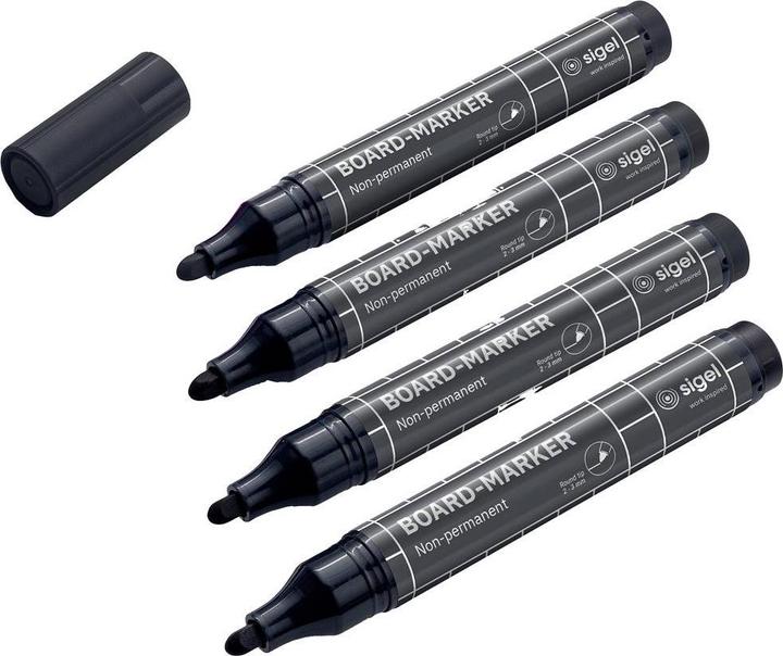Actual product image Sigel Non-permanent marker 4 pieces, black (Black, 3 mm, 4 x)