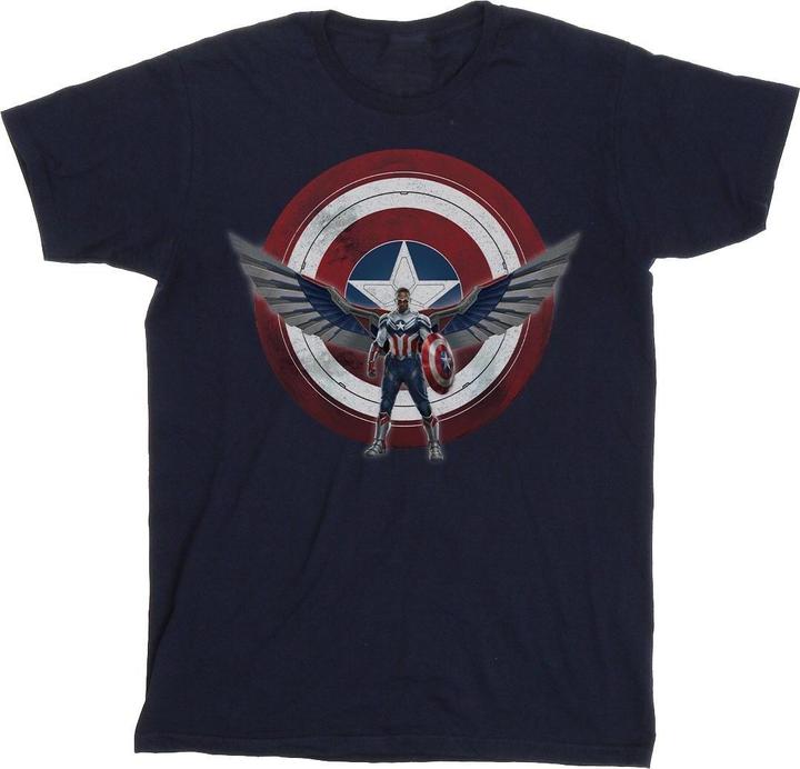 Actual product image Mens Falcon And The Winter Soldier Captain America Shield Pose T-Shirt (XL)