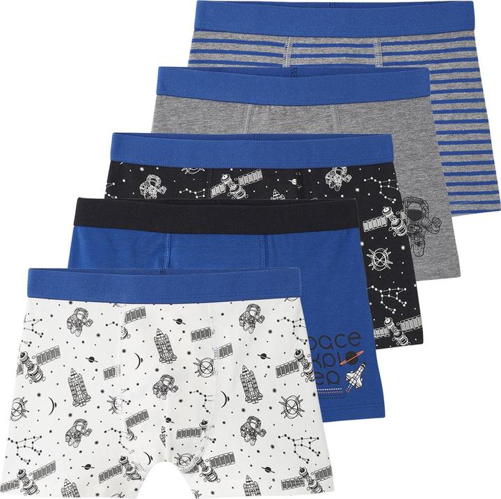 Vertbaudet 5er-Pack Jungen Boxershorts aus Stretch, Weltraum Oeko-Tex