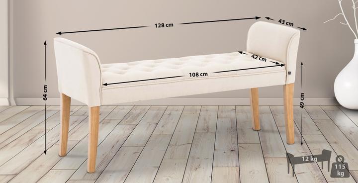 Produktbild CLP Chaiselongue Cleopatra, antik-hell, creme (128 cm)