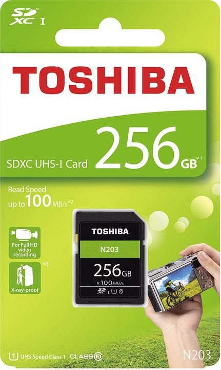 Produktbild Toshiba Exceria SDXC-Speicherkarte N203, 256 GB, Class 10 / UHS U1 (256 GB, SDXC, U1, UHS-I)