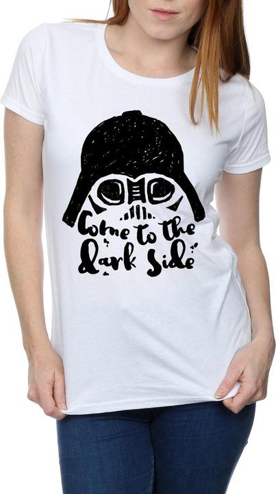 Actual product image Star Wars Womens/Ladies Darth Vader Come To The Dark Side Sketch Cotton T-Shirt (L)