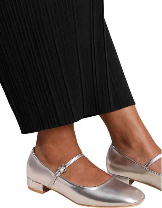 Immagine prodotto Where's That From Minsk Ballerine Metallica PU Tacco Basso Donna (36)