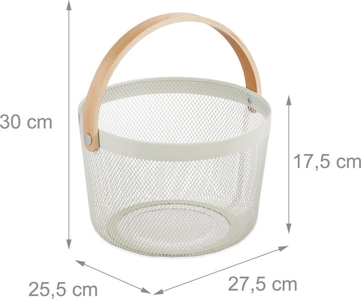 Image du produit Relaxdays Panier en fil métallique (1 x, 27.5 x 25.5 x 30 cm)