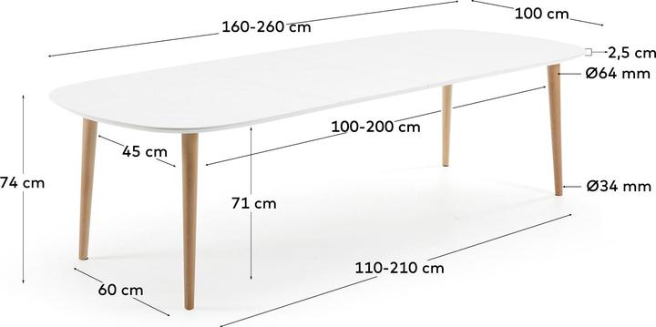 Produktbild Kave Home Oakland (100 x 160 x 74 cm)