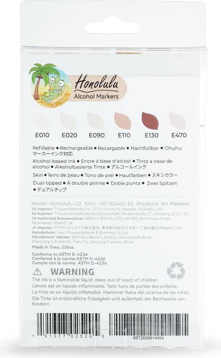 Produktbild Ohuhu Honolulu Kunstmarker (Mehrfarbig, 6 x)