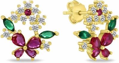 Immagine prodotto Brilio Argento - Orecchini originali in argento con zirconi colorati EA1063WR