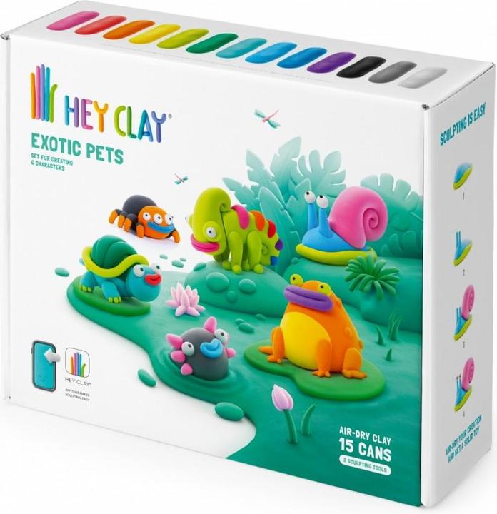 Produktbild Hey Ton Kunststoff Masse Exotische Tiere 15 Dosen 15025CEE