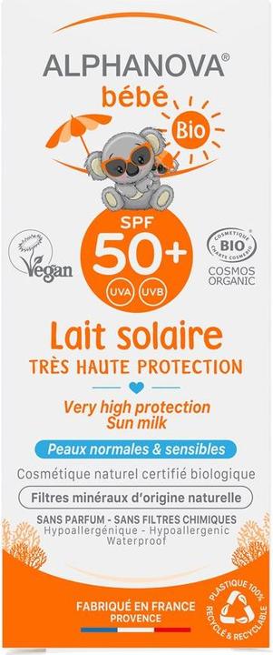 Image du produit Alphanova BB lait solaire bio SPF50+ lait (Lait solaire, SPF 50+, 50 ml, 50 g)