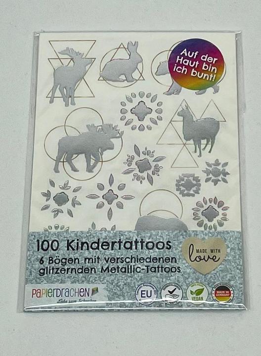 Produktbild Papierdrachen Metallic Tattoo Set