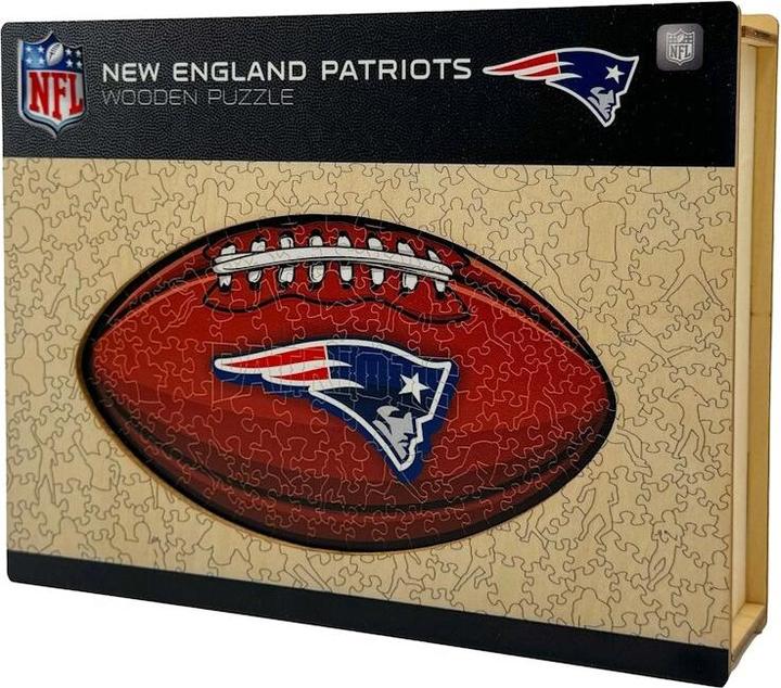 Actual product image Iconic NFL - New England Patriots– Football with Logo - Wooden Puzzle Size L (500 pieces) (500 pieces)