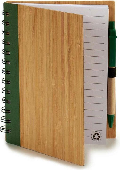 Produktbild Pincello Mini-Ringheft mit Kugelschreiber 14 x 18 cm Bambus (12 Stück) (14 x 18 cm)