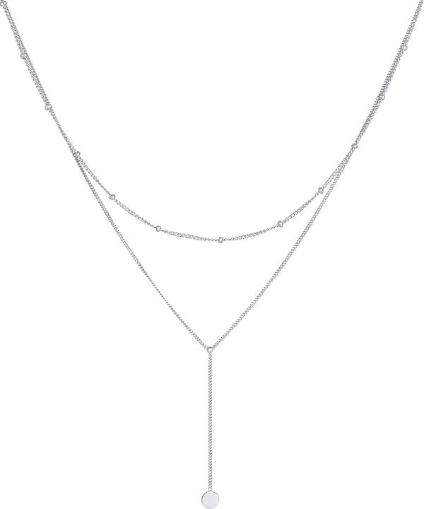 Elli Layer Y-Kette Plättchen (925 Silber, 45 - 48 cm)