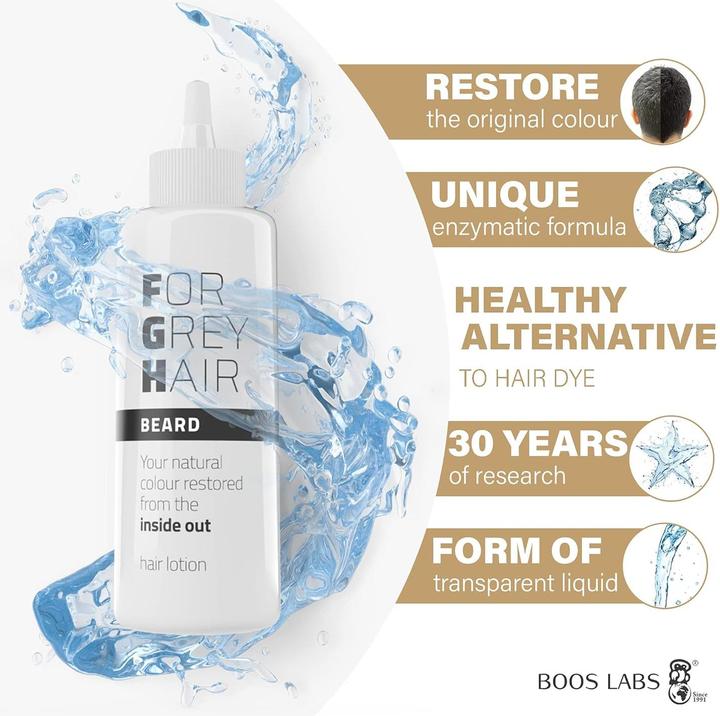 Immagine prodotto Boos Labs Enzymatisches Bartpflegeprodukt gegen graue Haare