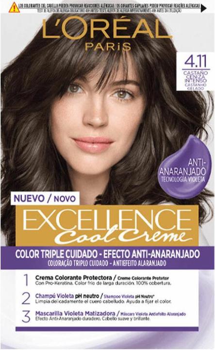 Actual product image L'Oréal Paris EXCELLENCE cream ink #4.11-castaño ceniza intenso (4.11 Intense Ash Brown)