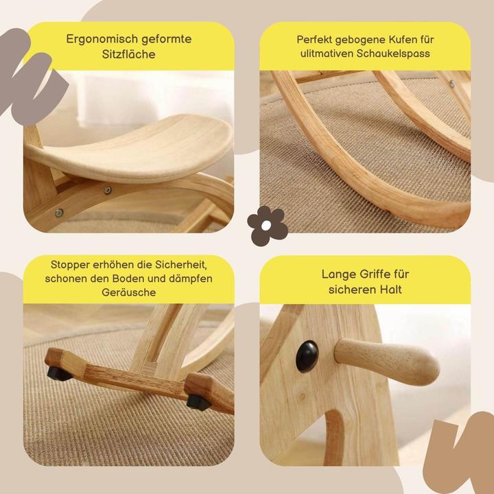 Immagine prodotto Hermex Cavallo a dondolo Cavallo di legno Giocattolo per bambini Cavallo giocattolo Giocattolo di legno