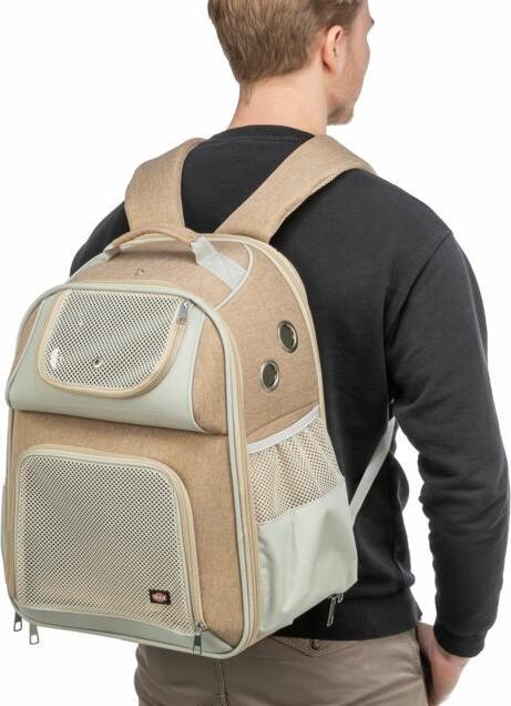 Immagine prodotto Trixie Zaino porta animali Willow beige/marrone (Gatto, Cane, Riflettori, Traspirante)