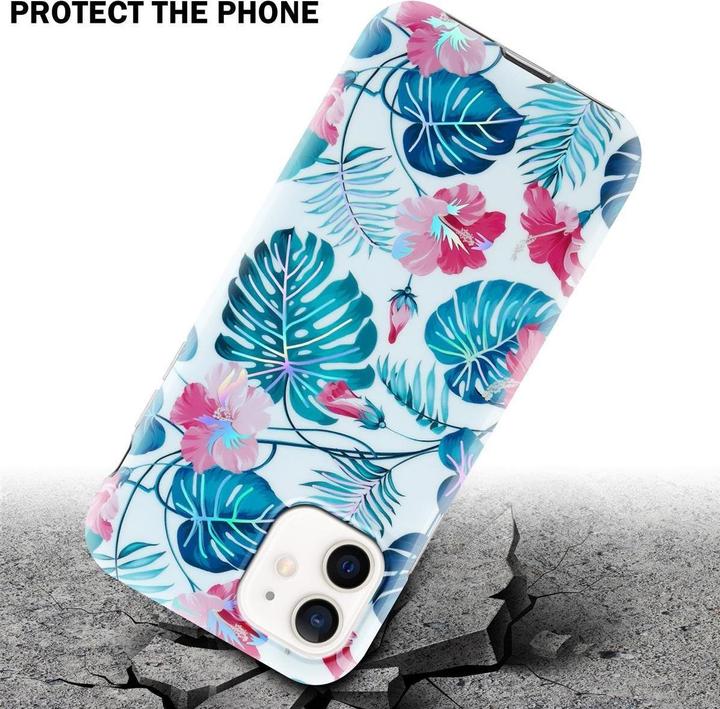Produktbild Cadorabo IMD TPU Bunte Blumen & Blätter Cover (Apple iPhone 12, Realme 12 Pro+)