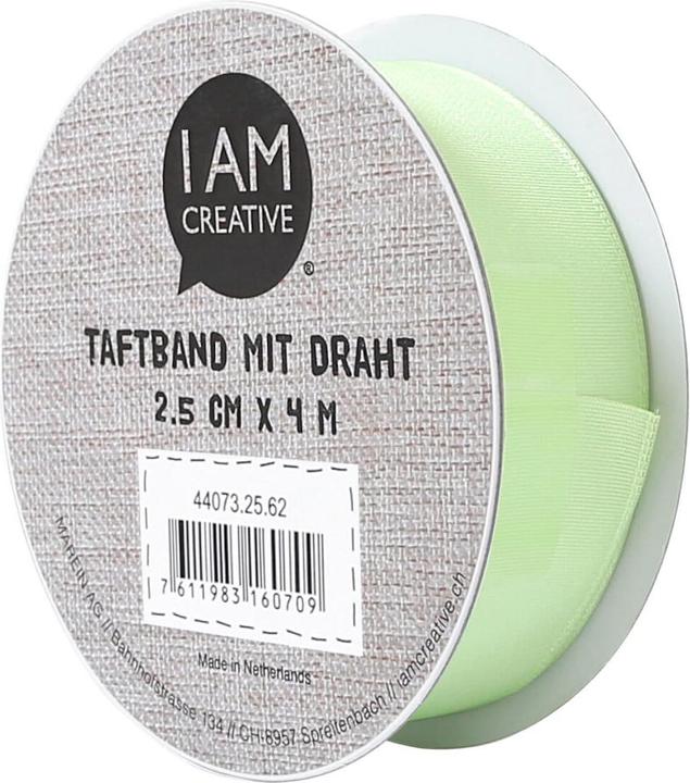 Image du produit I Am Creative Ruban de taffetas avec bord en fil de fer, ruban cadeau avec un brillant noble pour cadeaux et (Ruban, 1 x)