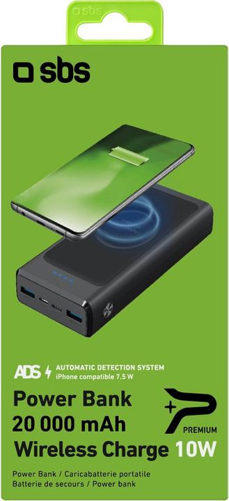 Immagine prodotto SBS Power bank (20000 mAh, 10 W, 74 Wh)