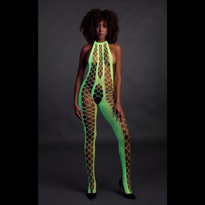 Image du produit Ouch! Bodystocking with Halterneck - Green - XS/XL (Taille unique)