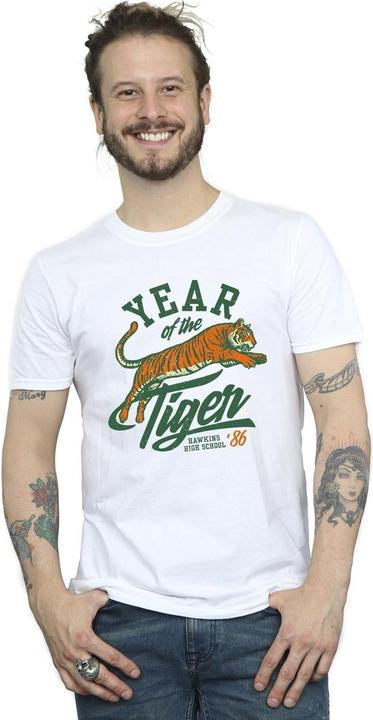 Immagine prodotto Netflix Stranger Things Hawkins Year of The Tiger 86 Maglietta Uomo (XL)