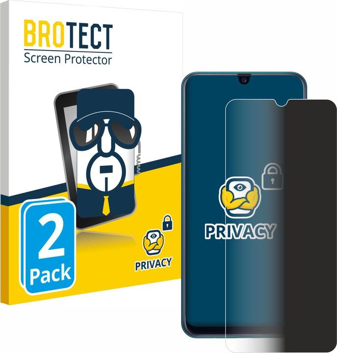 Productafbeelding BROTECT Anti-spionnetje privacyfolie Beschermfolie tegen blauw licht (2 Stuk, Samsung Galaxy M21)