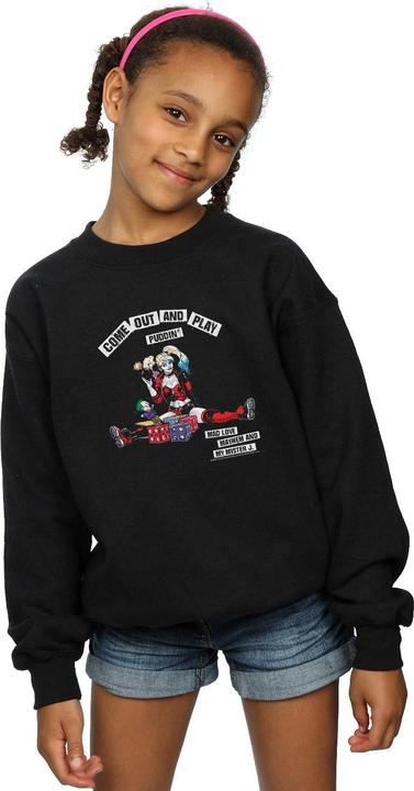 Actual product image Girls Harley Quinn Come Out And Play Sweatshirt (152, 158)