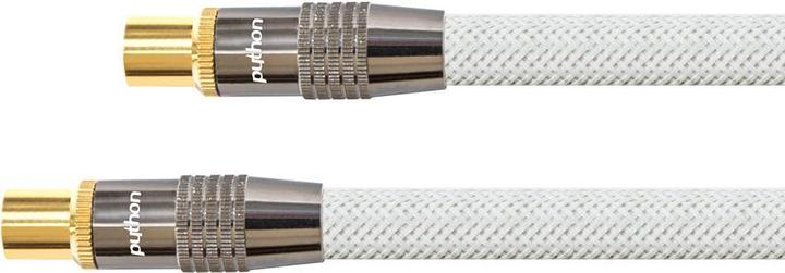 Immagine prodotto Python Cavo antenna SAT, spina IEC/coax a presa placcata oro, schermatura 120 db, 75 Ohm, treccia di nylon (120 dB, Cavi antenna)