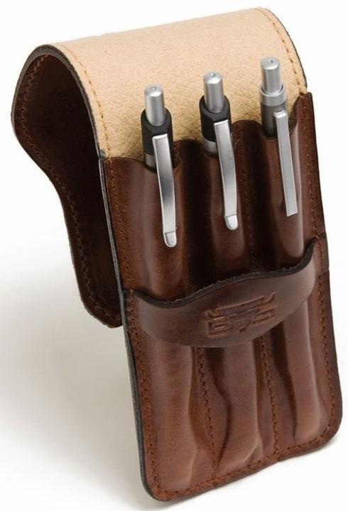 Image du produit Mika Porte-plume pour 3 stylos, cuir de selle, marron