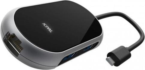 Actual product image JCPAL Linx Onyx USB-C 4-Port Hub USB3.0*3+RJ45 (USB-C)