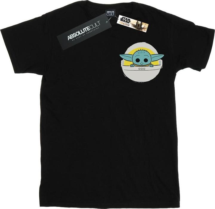 Actual product image Star Wars Mens The Mandalorian The Child Basket Breast Print T-Shirt (4XL)