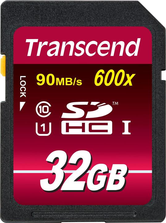 Image du produit Transcend SDHC Ultimate 600x (32 Go, SDHC, U1, UHS-I)